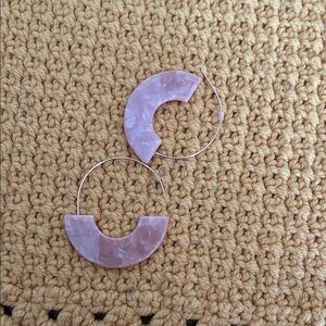 Elegant Pink Hoop Earrings